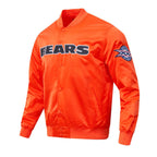 NFL CHICAGO BEARS BLOUSON EN SATIN À GRAND LOGO POUR HOMME (ORANGE)