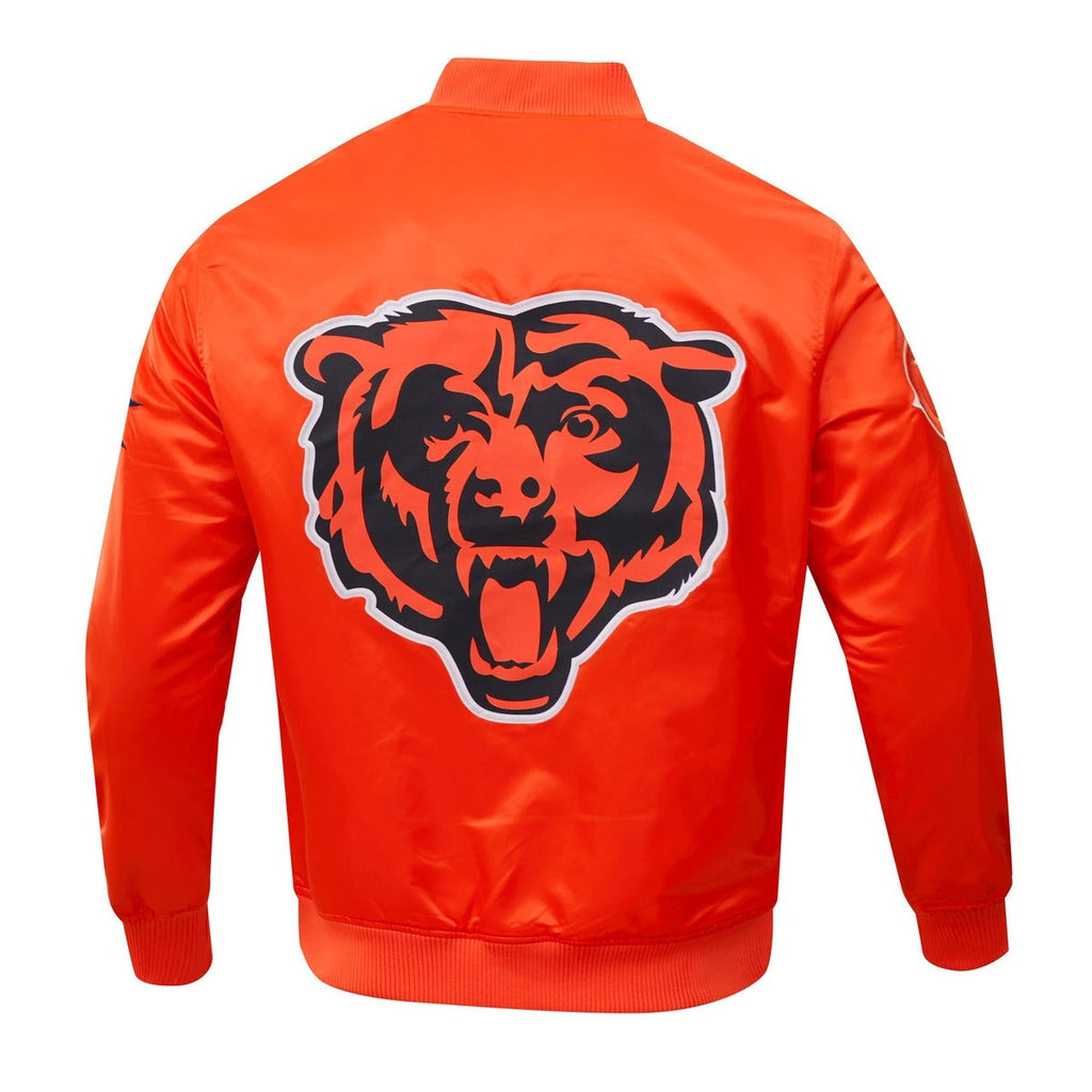 NFL CHICAGO BEARS BLOUSON EN SATIN À GRAND LOGO POUR HOMME (ORANGE)