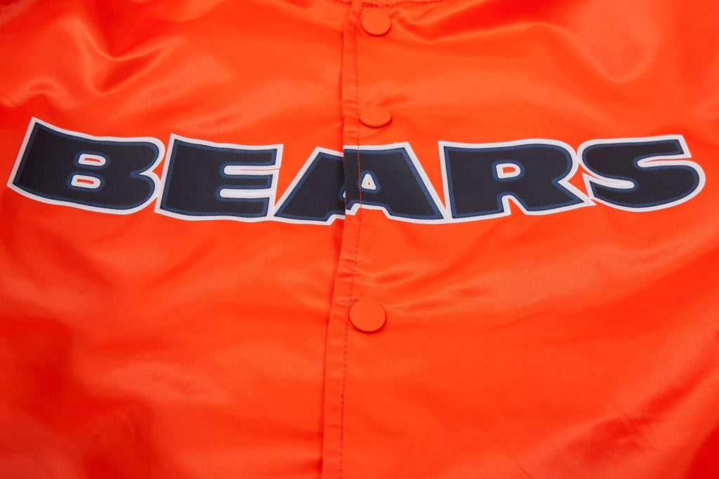 NFL CHICAGO BEARS BLOUSON EN SATIN À GRAND LOGO POUR HOMME (ORANGE)
