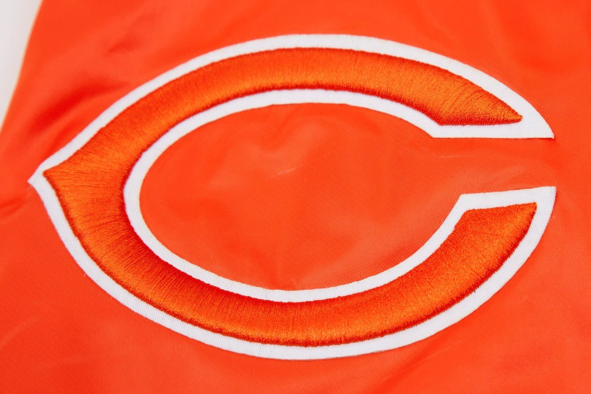 NFL CHICAGO BEARS BLOUSON EN SATIN À GRAND LOGO POUR HOMME (ORANGE)