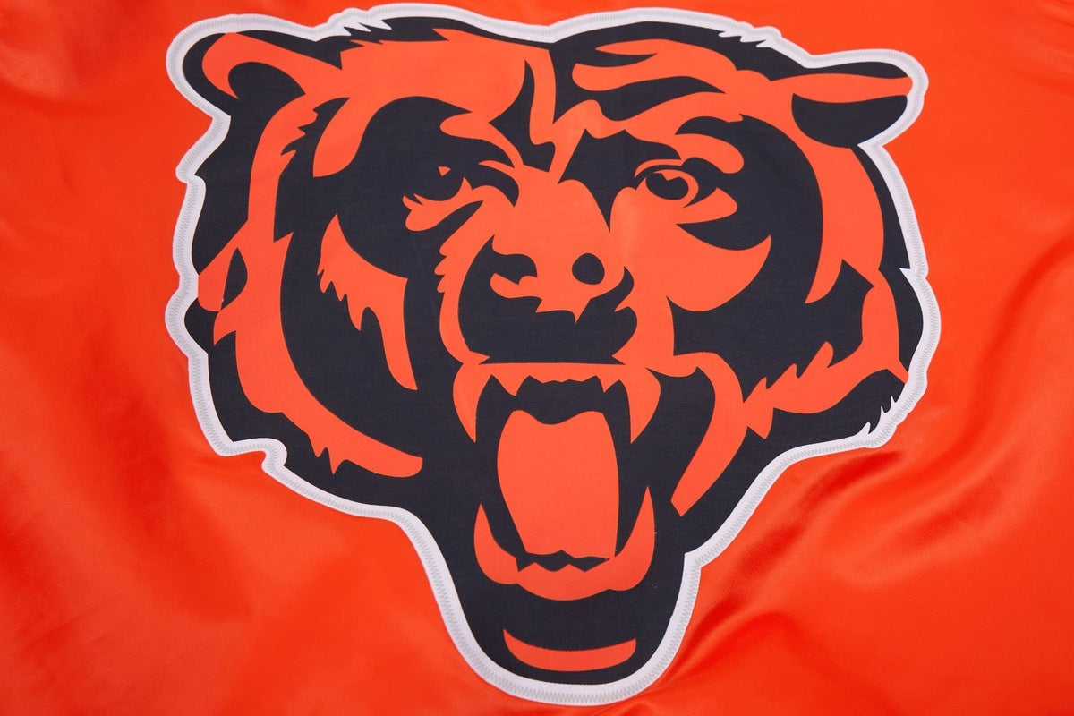 NFL CHICAGO BEARS BLOUSON EN SATIN À GRAND LOGO POUR HOMME (ORANGE)