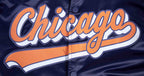 NFL CHICAGO BEARS SCRIPT TAIL BLOUSON EN SATIN POUR HOMME (MARINE MINUIT/ORANGE/MARINE MINUIT)