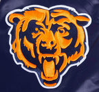 NFL CHICAGO BEARS SCRIPT TAIL BLOUSON EN SATIN POUR HOMME (MARINE MINUIT/ORANGE/MARINE MINUIT)