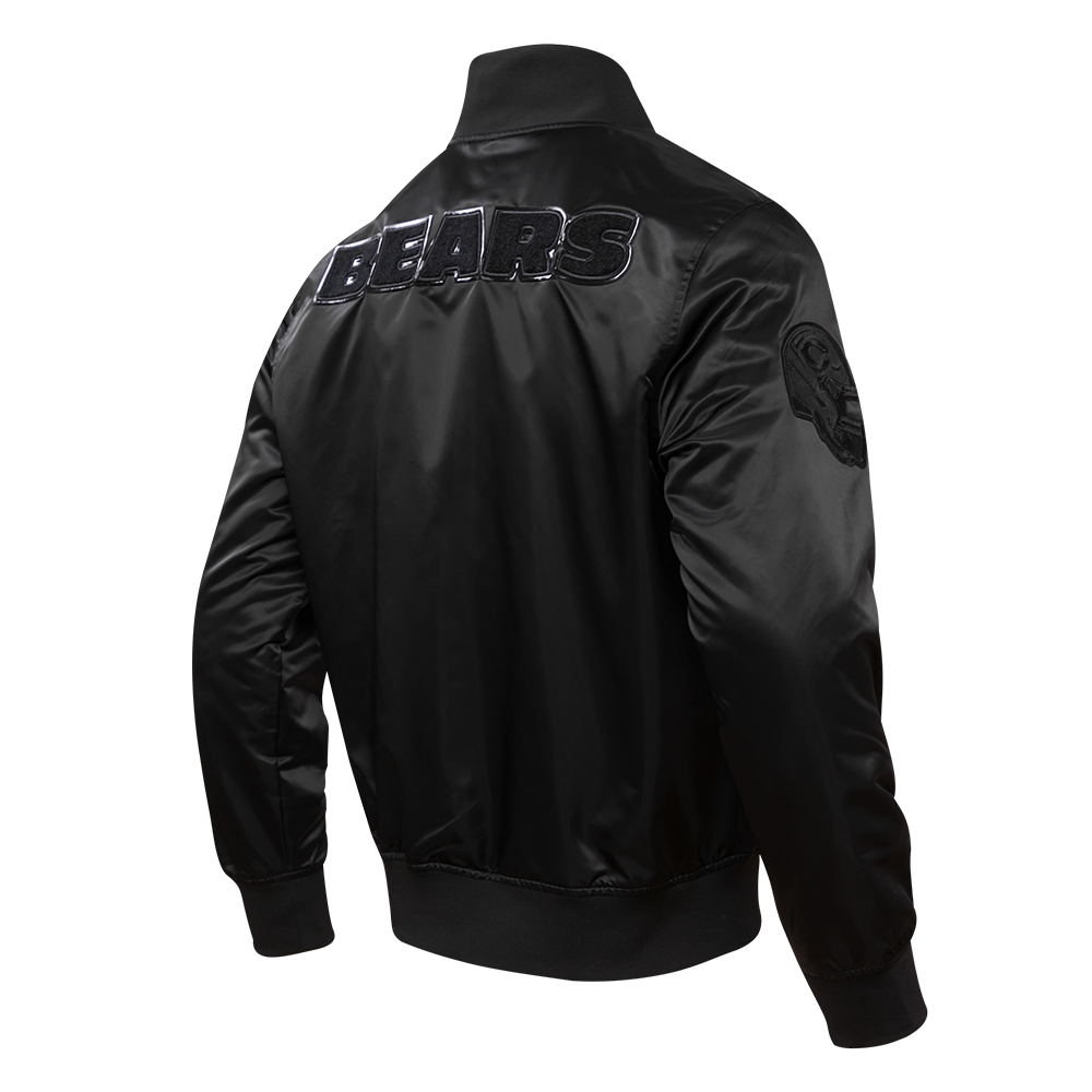 NFL CHICAGO BEARS TRIPLE BLACK BLOUSON EN SATIN POUR HOMME (TRIPLE NOIR HOMME)