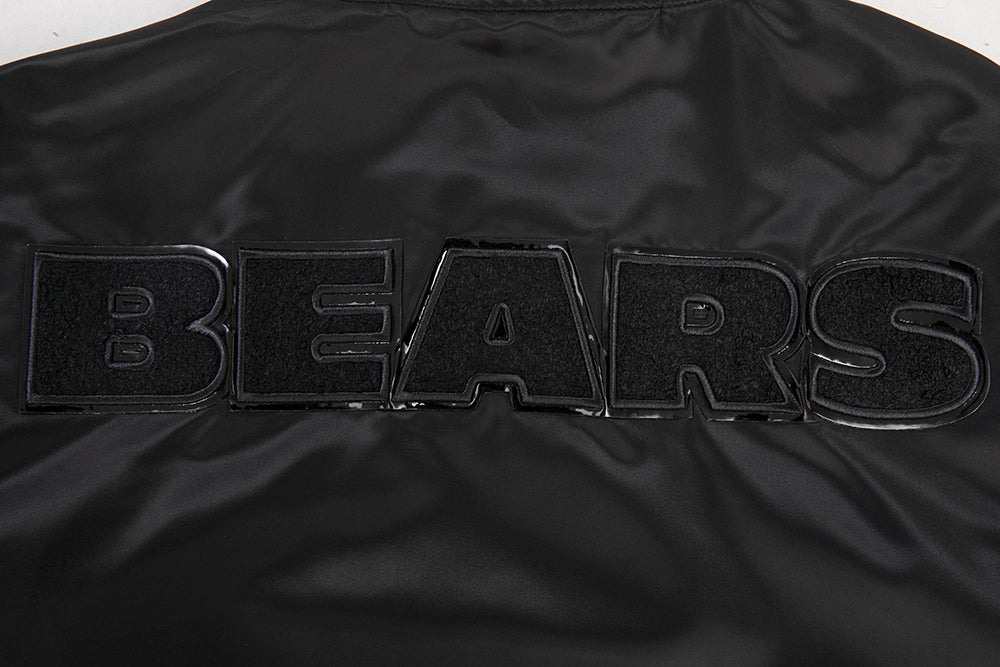 NFL CHICAGO BEARS TRIPLE BLACK BLOUSON EN SATIN POUR HOMME (TRIPLE NOIR HOMME)
