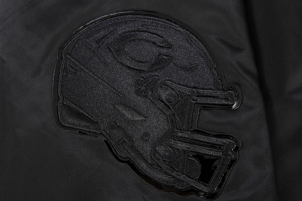 NFL CHICAGO BEARS TRIPLE BLACK BLOUSON EN SATIN POUR HOMME (TRIPLE NOIR HOMME)