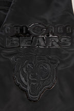 NFL CHICAGO BEARS TRIPLE BLACK BLOUSON EN SATIN POUR HOMME (TRIPLE NOIR HOMME)