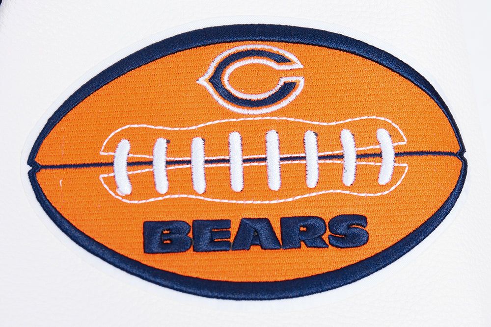 NFL CHICAGO BEARS OLD ENGLISH MEN'S RIB WOOL VARSITY JACKET (MIDNIGHT NAVY/ORANGE/MIDNIGHT NAVY)