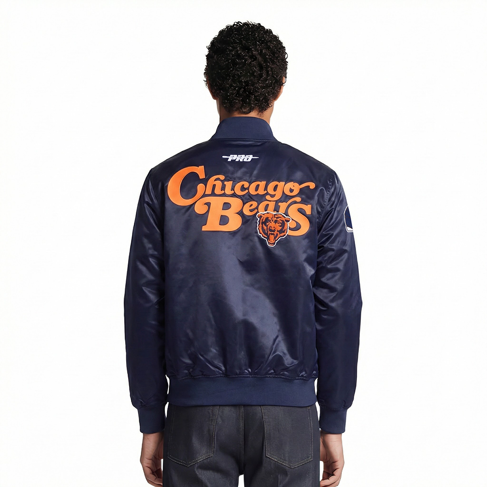 NFL CHICAGO BEARS SOUVENIR BLOUSON EN SATIN POUR HOMME (MARINE)