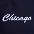 NFL CHICAGO BEARS TEAM BADGE BLOUSON COLLÉGIAL EN LAINE À BORDS CÔTELÉS POUR HOMME (MARINE MINUIT/ORANGE/MARINE MINUIT)