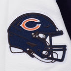 NFL CHICAGO BEARS TEAM BADGE BLOUSON COLLÉGIAL EN LAINE À BORDS CÔTELÉS POUR HOMME (MARINE MINUIT/ORANGE/MARINE MINUIT)