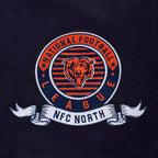 NFL CHICAGO BEARS TEAM BADGE BLOUSON COLLÉGIAL EN LAINE À BORDS CÔTELÉS POUR HOMME (MARINE MINUIT/ORANGE/MARINE MINUIT)