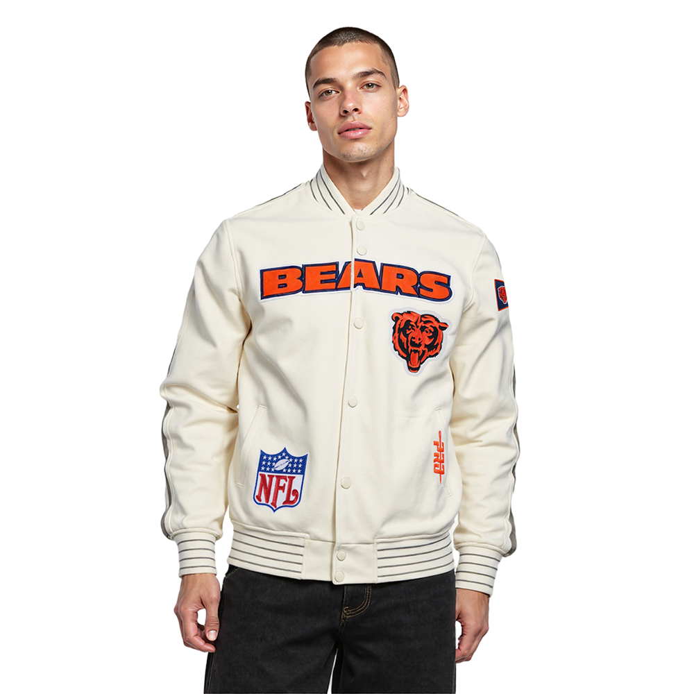 NFL CHICAGO BEARS PRO GAME DAY RETRO JACKET (EGGSHELL/TAUPE/EGGSHELL)