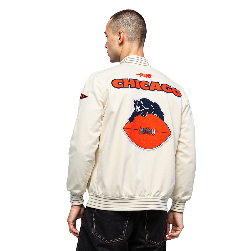 NFL CHICAGO BEARS PRO GAME DAY RETRO JACKET (EGGSHELL/TAUPE/EGGSHELL)