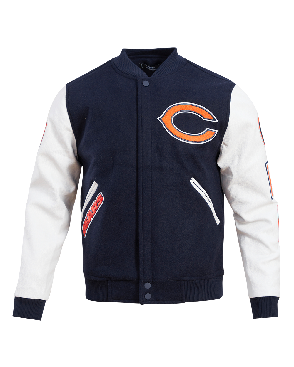 NFL CHICAGO BEARS CLASSIC BLOUSON COLLÉGIAL EN LAINE POUR HOMME (MARINE MINUIT/BLANC)