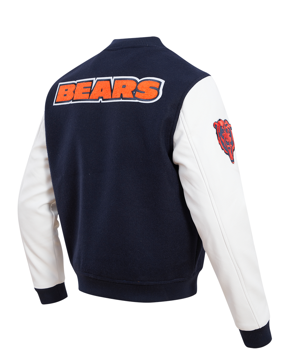 NFL CHICAGO BEARS CLASSIC BLOUSON COLLÉGIAL EN LAINE POUR HOMME (MARINE MINUIT/BLANC)
