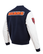NFL CHICAGO BEARS CLASSIC BLOUSON COLLÉGIAL EN LAINE POUR HOMME (MARINE MINUIT/BLANC)