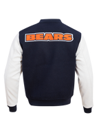 NFL CHICAGO BEARS CLASSIC BLOUSON COLLÉGIAL EN LAINE POUR HOMME (MARINE MINUIT/BLANC)