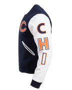 NFL CHICAGO BEARS CLASSIC BLOUSON COLLÉGIAL EN LAINE POUR HOMME (MARINE MINUIT/BLANC)