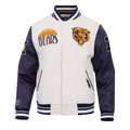 NFL CHICAGO BEARS ORIGINAL PLAYERS MEN'S VARSITY JACKET (EGGSHELL/ MIDNIGHT NAVY)