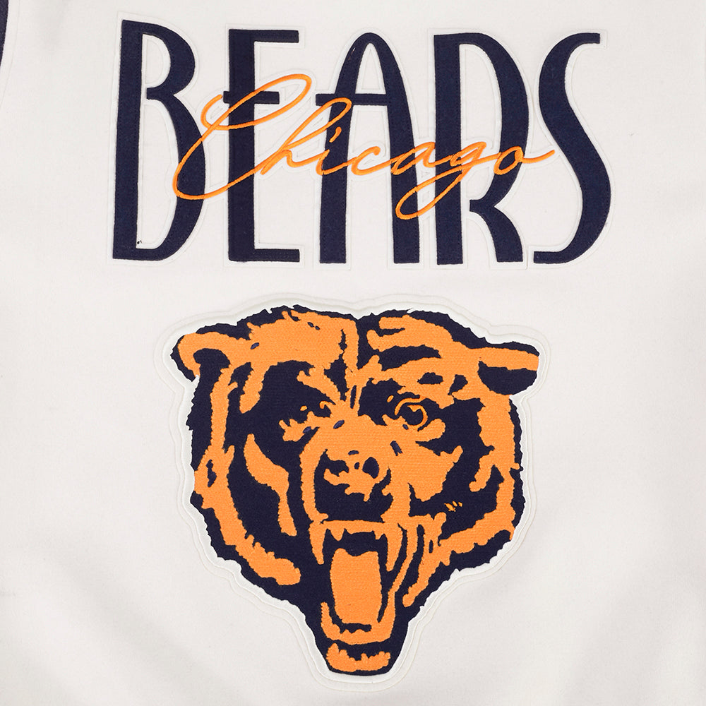 NFL CHICAGO BEARS ORIGINAL PLAYERS MEN'S VARSITY JACKET (EGGSHELL/ MIDNIGHT NAVY)