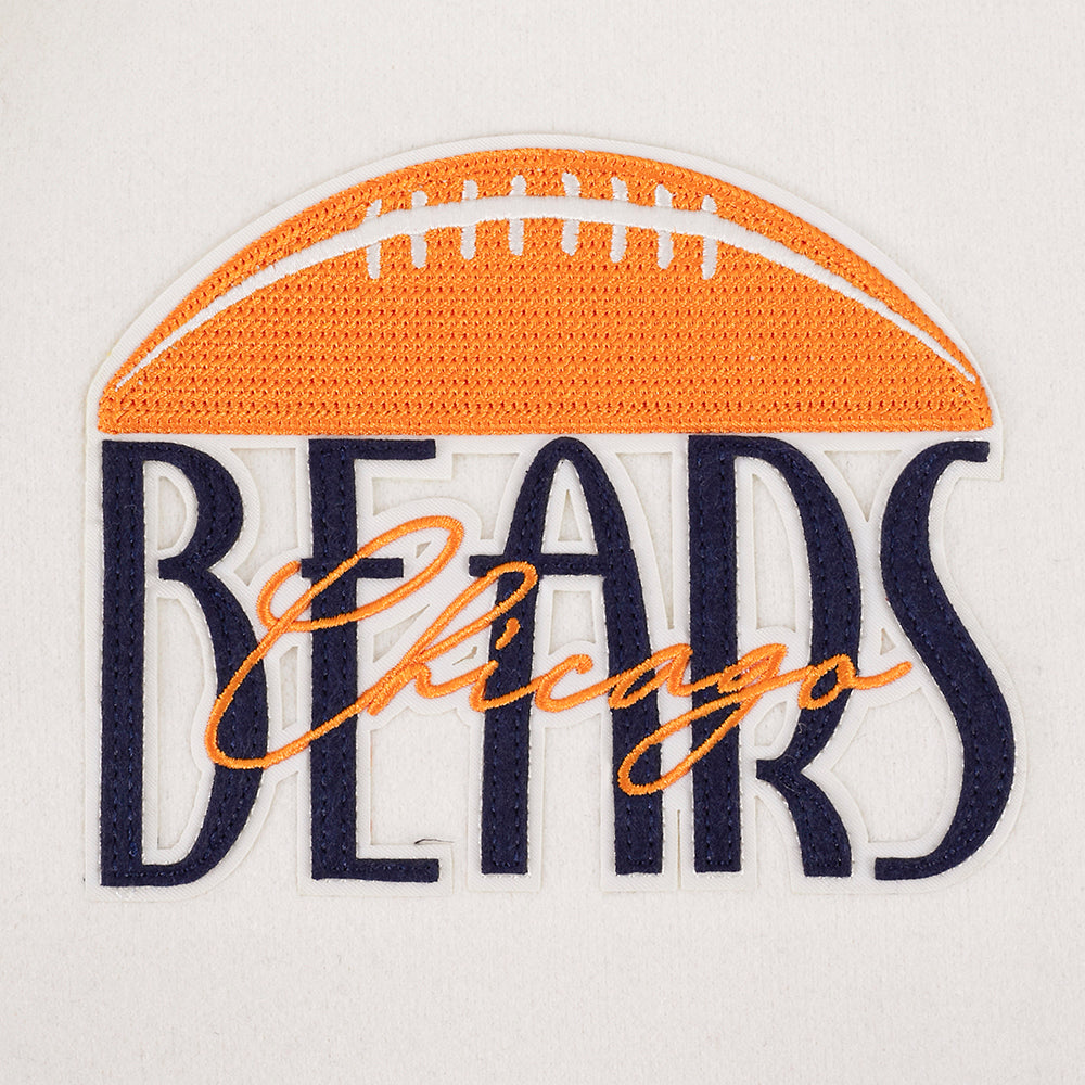 NFL CHICAGO BEARS ORIGINAL PLAYERS MEN'S VARSITY JACKET (EGGSHELL/ MIDNIGHT NAVY)
