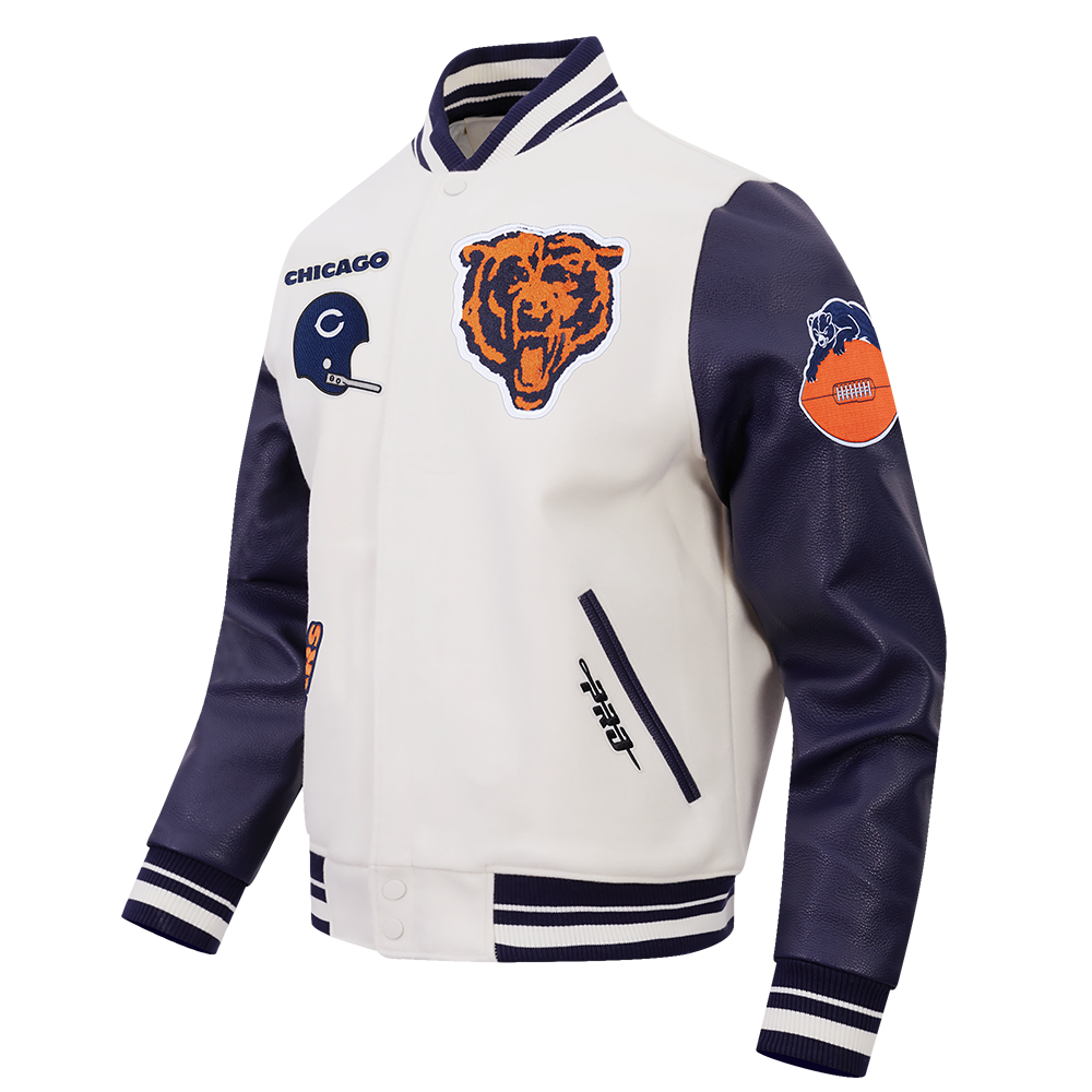 NFL CHICAGO BEARS RETRO CLASSICS MANTEAU POUR HOMME (COQUILLE D'ŒUF/MARINE MINUIT)