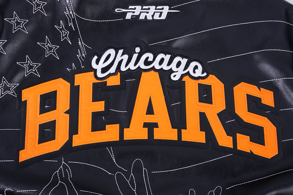 NFL CHICAGO BEARS PRO PREMIUM MEN'S COAT (BLACK)