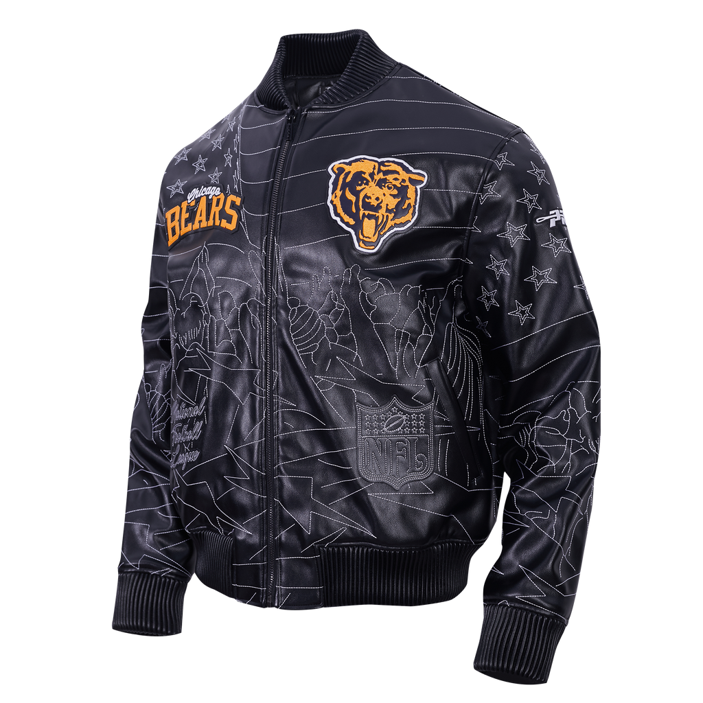 NFL CHICAGO BEARS PRO PREMIUM MEN'S COAT (BLACK)