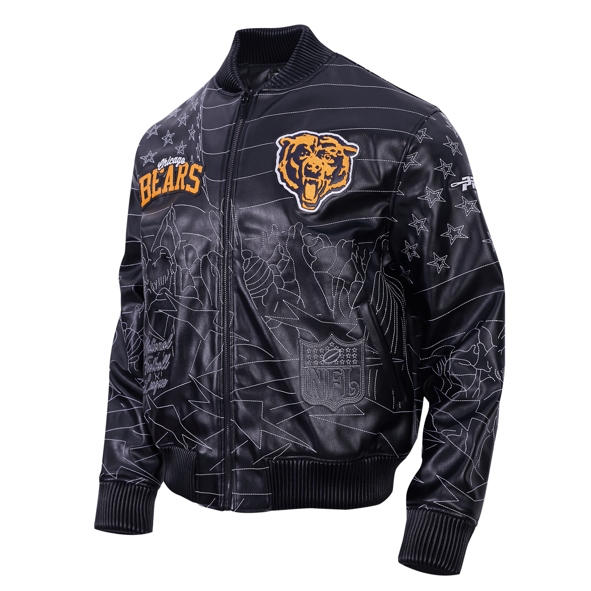 NFL CHICAGO BEARS PRO PREMIUM MEN'S COAT (BLACK)