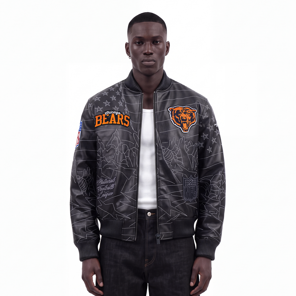 NFL CHICAGO BEARS PRO PREMIUM MEN'S COAT (BLACK)