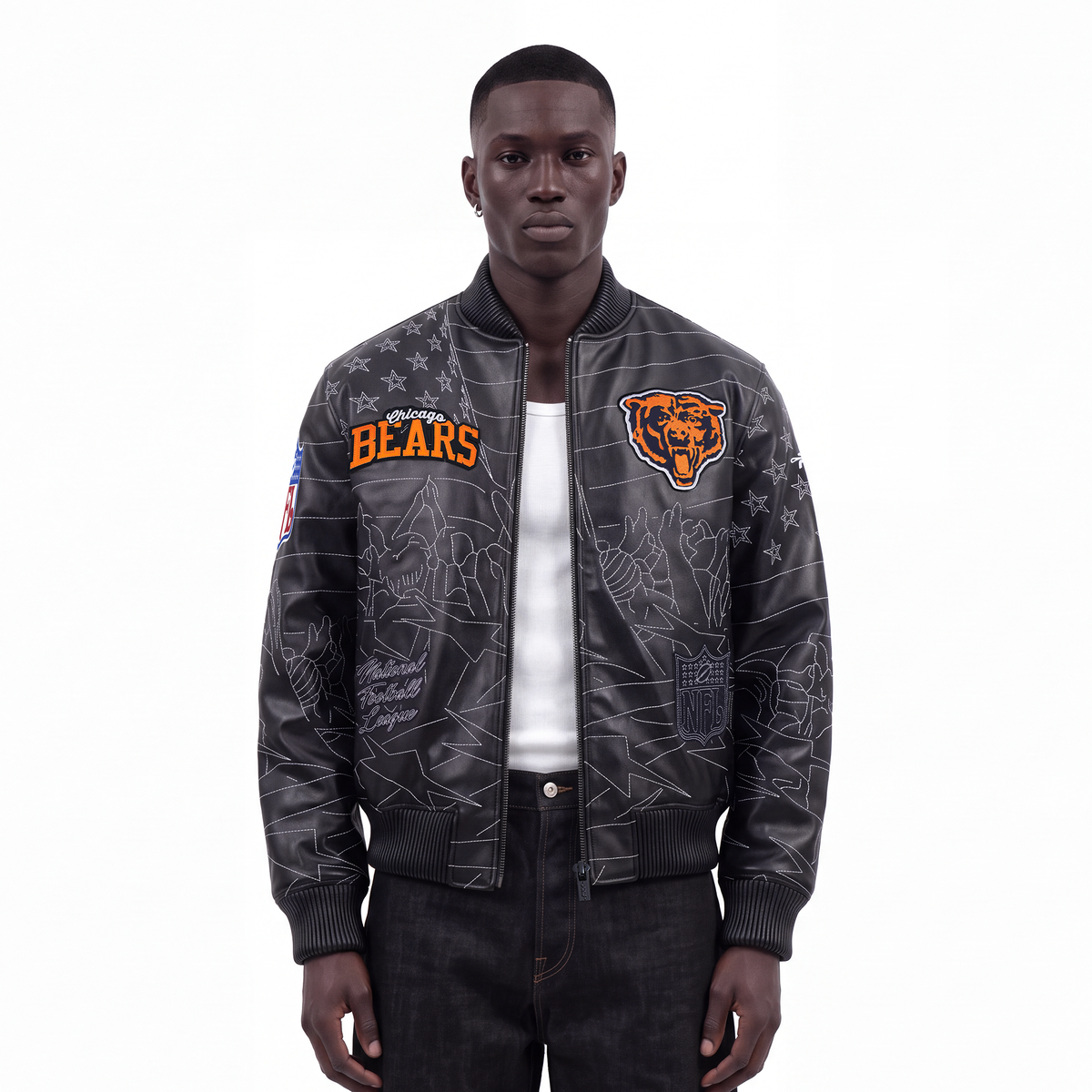 NFL CHICAGO BEARS PRO PREMIUM MEN'S COAT (BLACK)