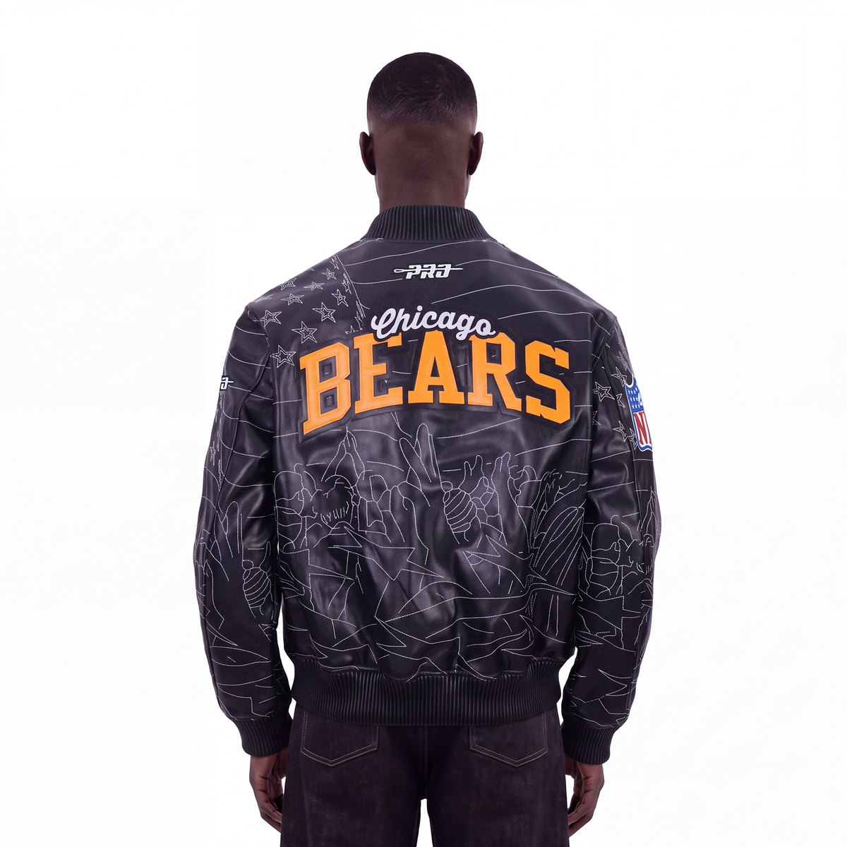 NFL CHICAGO BEARS PRO PREMIUM MEN'S COAT (BLACK)