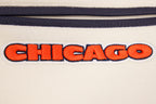 NFL CHICAGO BEARS RETRO CLASSIC BLOUSON COLLÉGIAL EN LAINE À BORDS CÔTELÉS POUR HOMME (COQUILLE D'ŒUF/MARINE MINUIT)