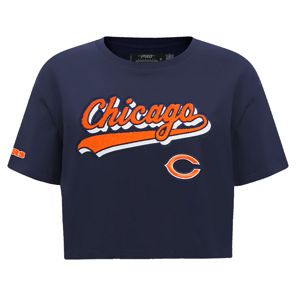 NFL CHICAGO BEARS SCRIPT TAIL WOMEN'S SJ BOXY TEE (MIDNIGHT NAVY)