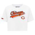 NFL CHICAGO BEARS SCRIPT TAIL T-SHIRT EN JERSEY SIMPLE À COUPE CARRÉE POUR FEMME (BLANC)