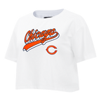 NFL CHICAGO BEARS SCRIPT TAIL T-SHIRT EN JERSEY SIMPLE À COUPE CARRÉE POUR FEMME (BLANC)