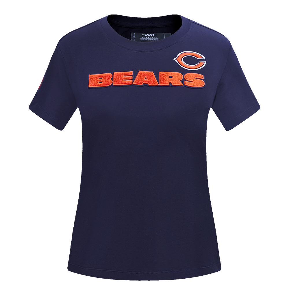 NFL CHICAGO BEARS CLASSIC SHORT SLEEVE WOMEN'S SINGLE JERSEY SLIM FIT TEE (MIDNIGHT NAVY)