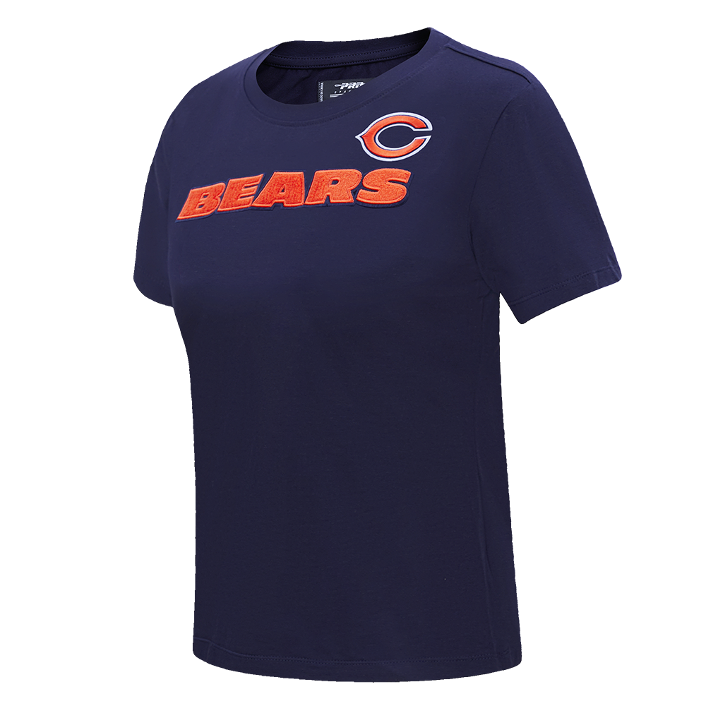 NFL CHICAGO BEARS CLASSIC SHORT SLEEVE WOMEN'S SINGLE JERSEY SLIM FIT TEE (MIDNIGHT NAVY)