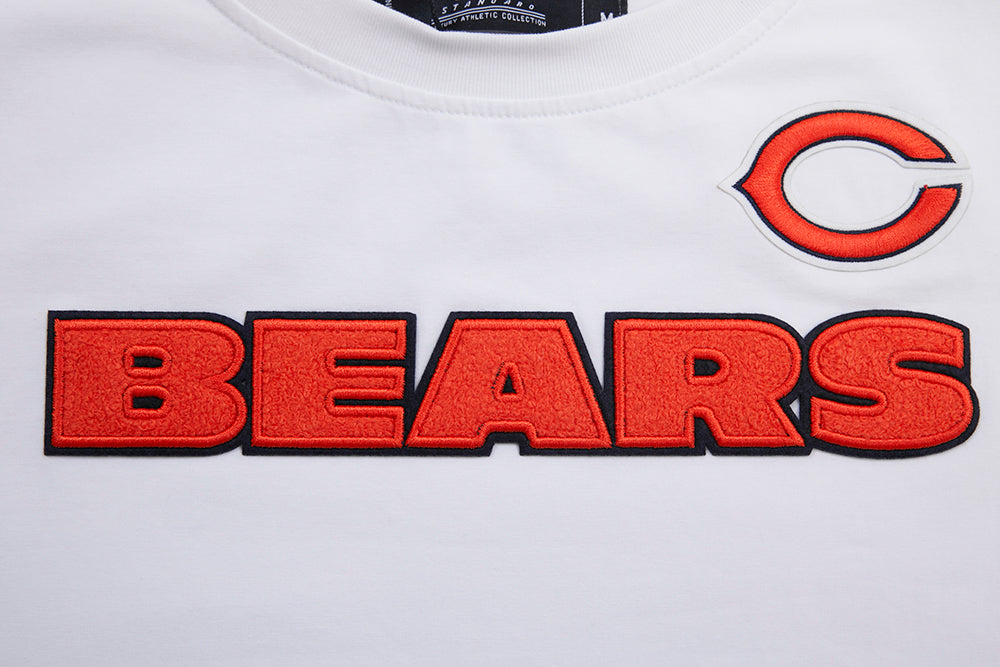 NFL CHICAGO BEARS CLASSIC T-SHIRT AJUSTÉ EN JERSEY SIMPLE (BLANC)