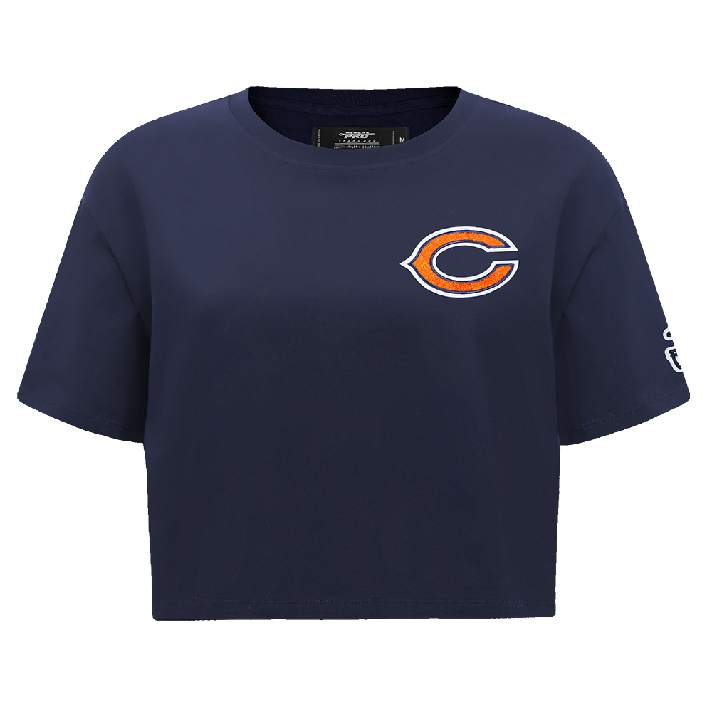 NFL CHICAGO BEARS CLASSIC T-SHIRT EN JERSEY SIMPLE À COUPE CARRÉE POUR FEMME (MARINE MINUIT)