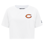 NFL CHICAGO BEARS CLASSIC WOMEN'S SINGLE JERSEY BOXY TEE (WHITE)