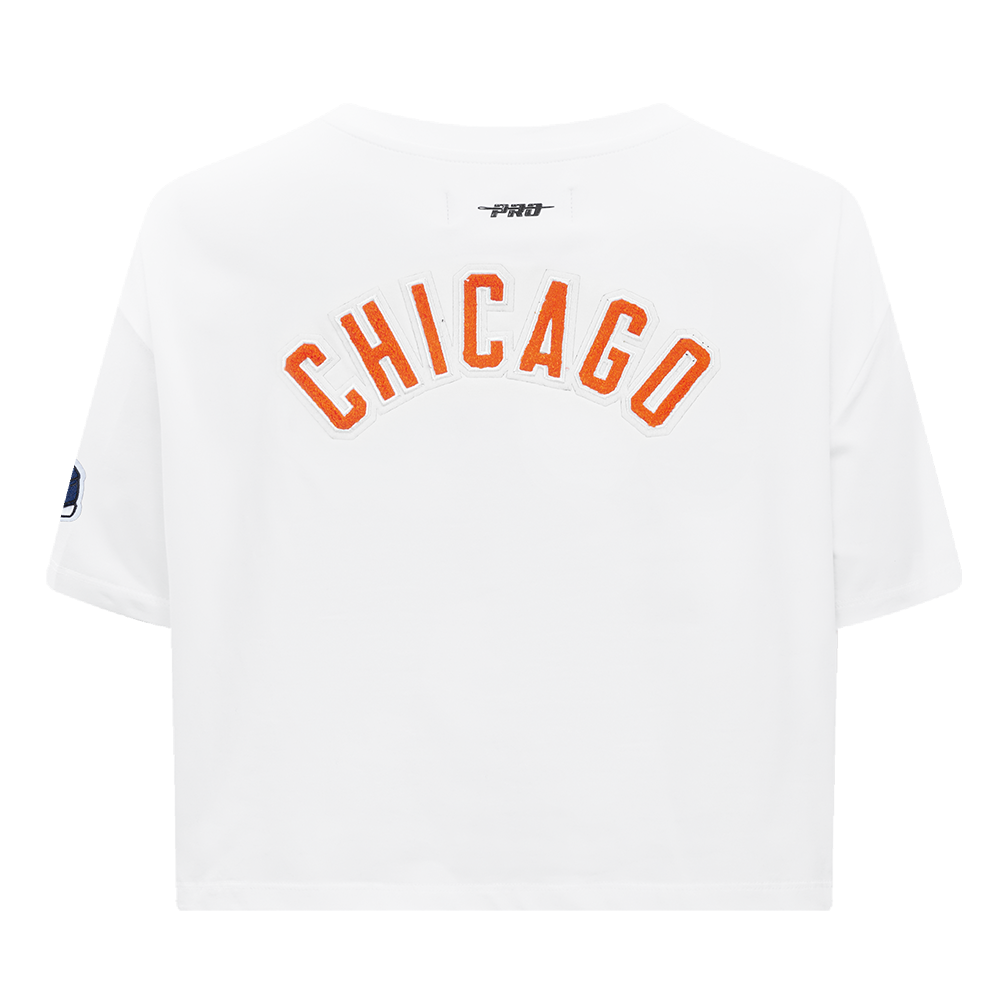 NFL CHICAGO BEARS CLASSIC WOMEN'S SINGLE JERSEY BOXY TEE (WHITE)