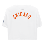 NFL CHICAGO BEARS CLASSIC WOMEN'S SINGLE JERSEY BOXY TEE (WHITE)