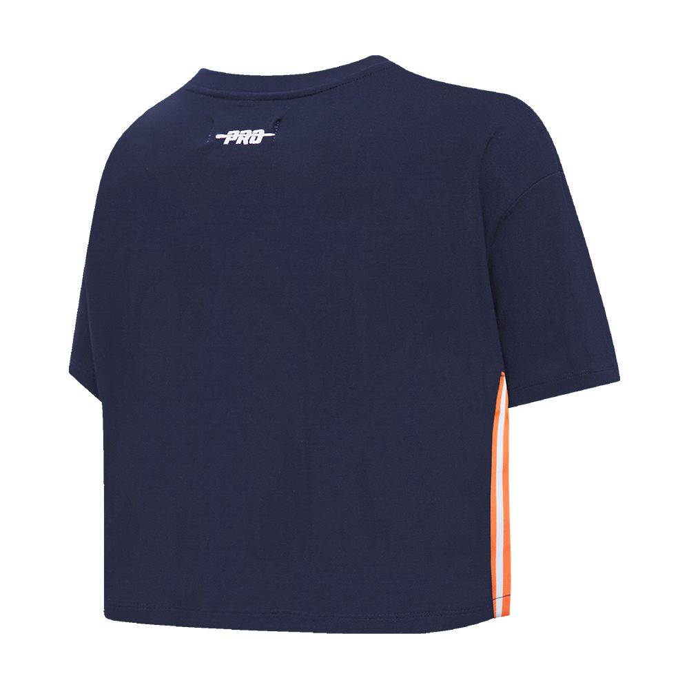 NFL CHICAGO BEARS RETRO ELEVATION T-SHIRT EN JERSEY SIMPLE À COUPE CARRÉE POUR FEMME (MARINE MINUIT)