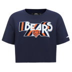 NFL CHICAGO BEARS RETRO ELEVATION T-SHIRT EN JERSEY SIMPLE À COUPE CARRÉE POUR FEMME (MARINE MINUIT)