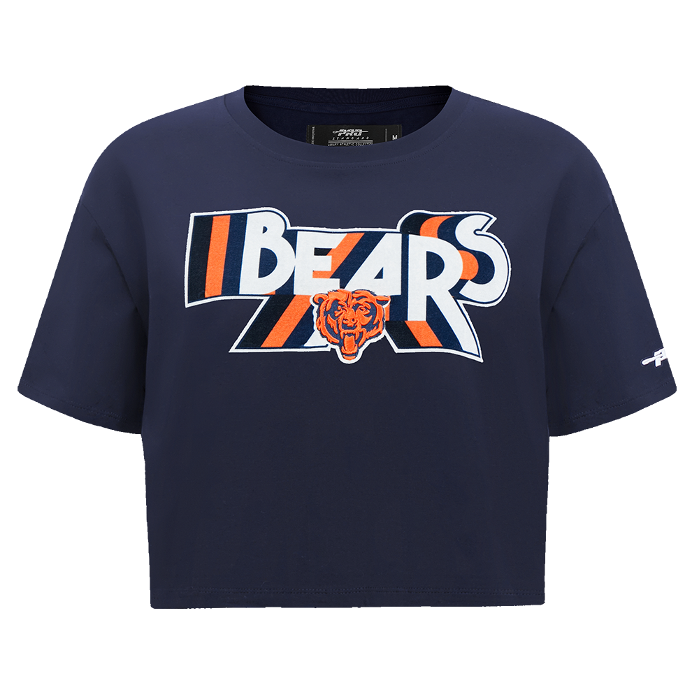 NFL CHICAGO BEARS RETRO ELEVATION T-SHIRT EN JERSEY SIMPLE À COUPE CARRÉE POUR FEMME (MARINE MINUIT)