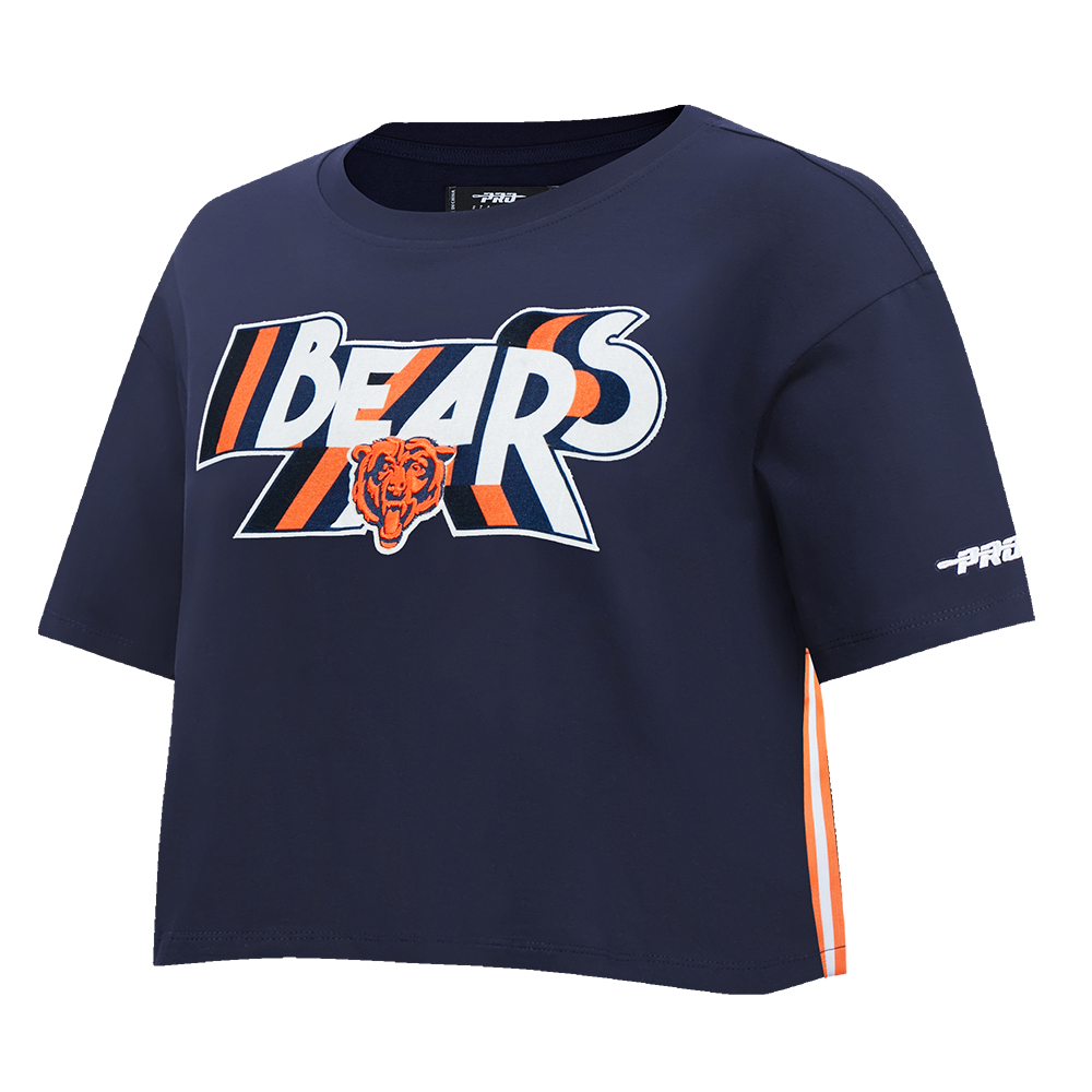 NFL CHICAGO BEARS RETRO ELEVATION T-SHIRT EN JERSEY SIMPLE À COUPE CARRÉE POUR FEMME (MARINE MINUIT)