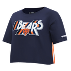 NFL CHICAGO BEARS RETRO ELEVATION T-SHIRT EN JERSEY SIMPLE À COUPE CARRÉE POUR FEMME (MARINE MINUIT)