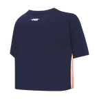 NFL CHICAGO BEARS RETRO ELEVATION T-SHIRT EN JERSEY SIMPLE À COUPE CARRÉE POUR FEMME (MARINE MINUIT)